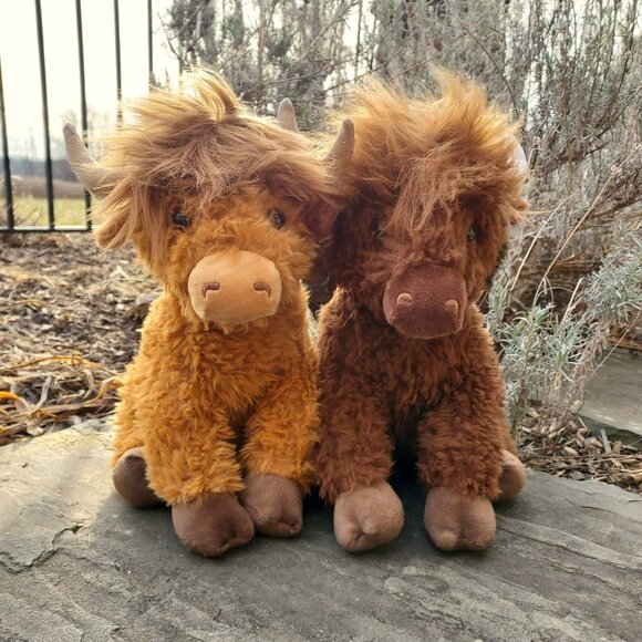 New Highland Cow Plush Dark Brown or Chestnut 12 Inches - Picture 1 of 8
